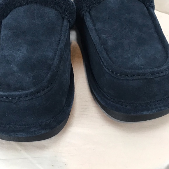 Men’s NukNuuk Navy Blue Suede Slippers Sz 11 - Picture 2 of 5
